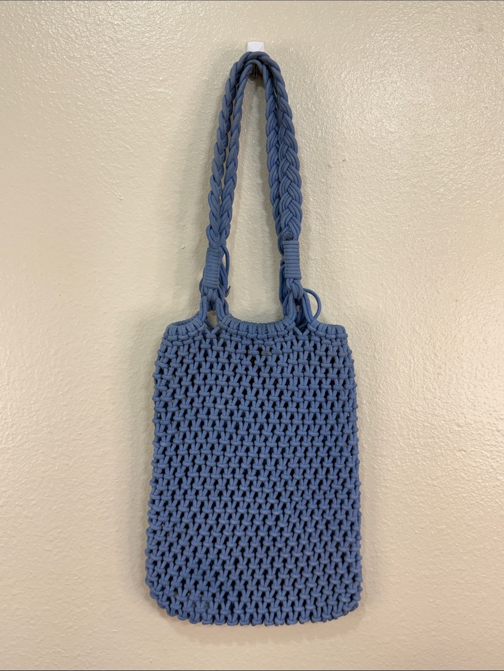J.Crew Cadiz Hand-Knotted Rope Tote Bag Brilliant Ocean Blue - Picture 3 of 12